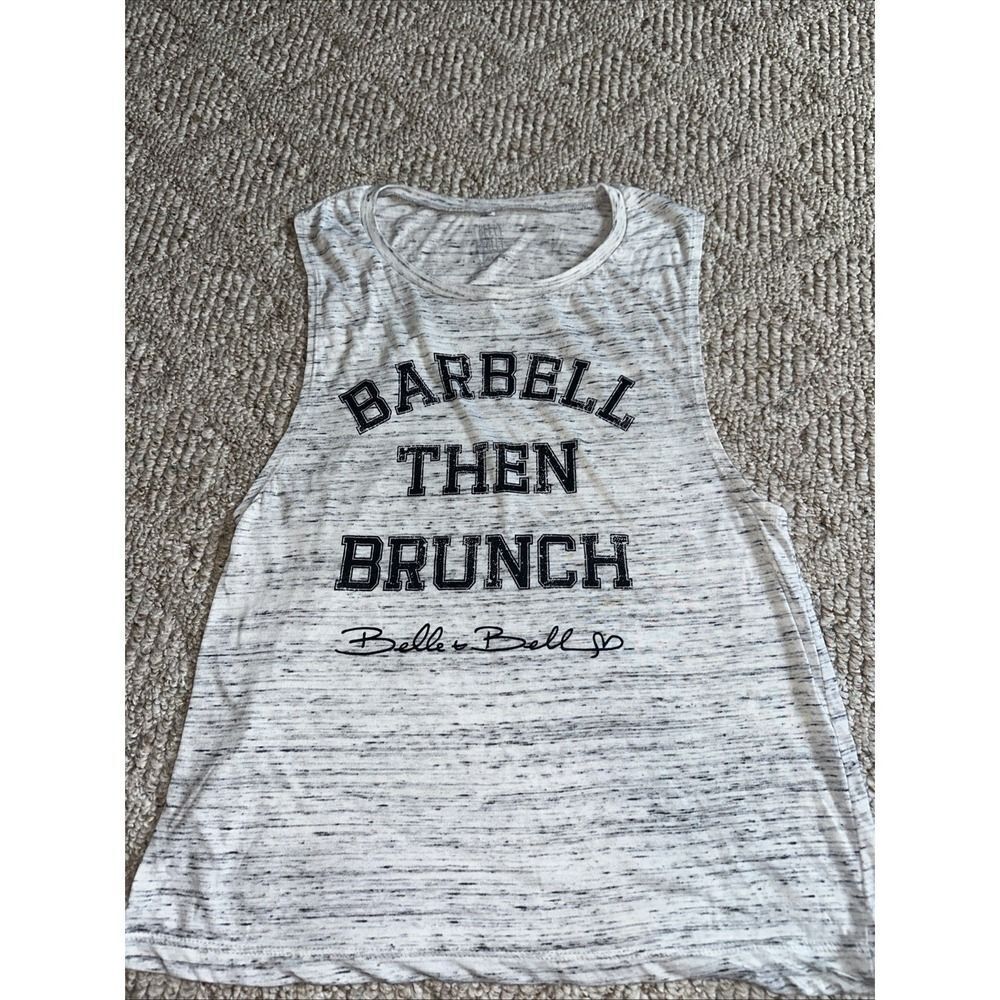 Women's Gray Crossfit Workout Muscle Tank - Belle & Bell - Large